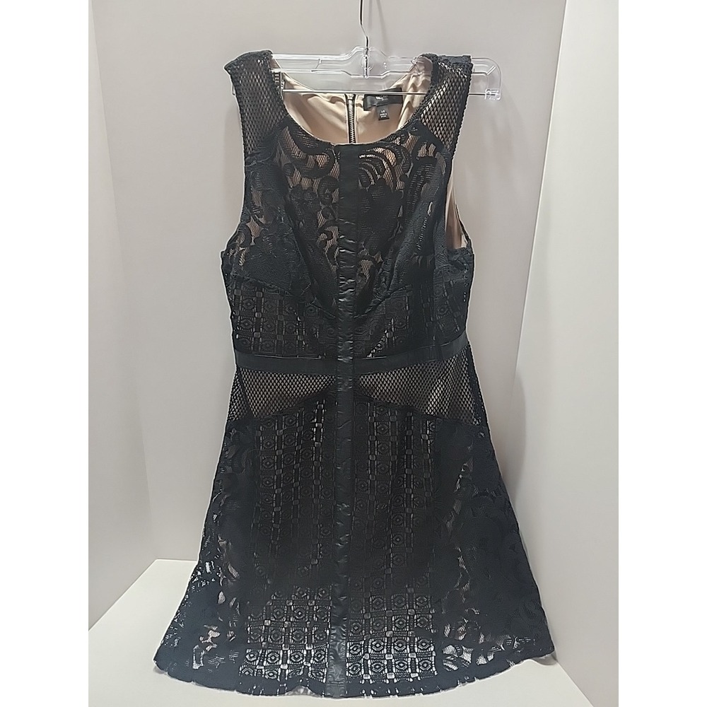 Mossimo Black Lace Dress With Beige Under Slip‎ Size Large